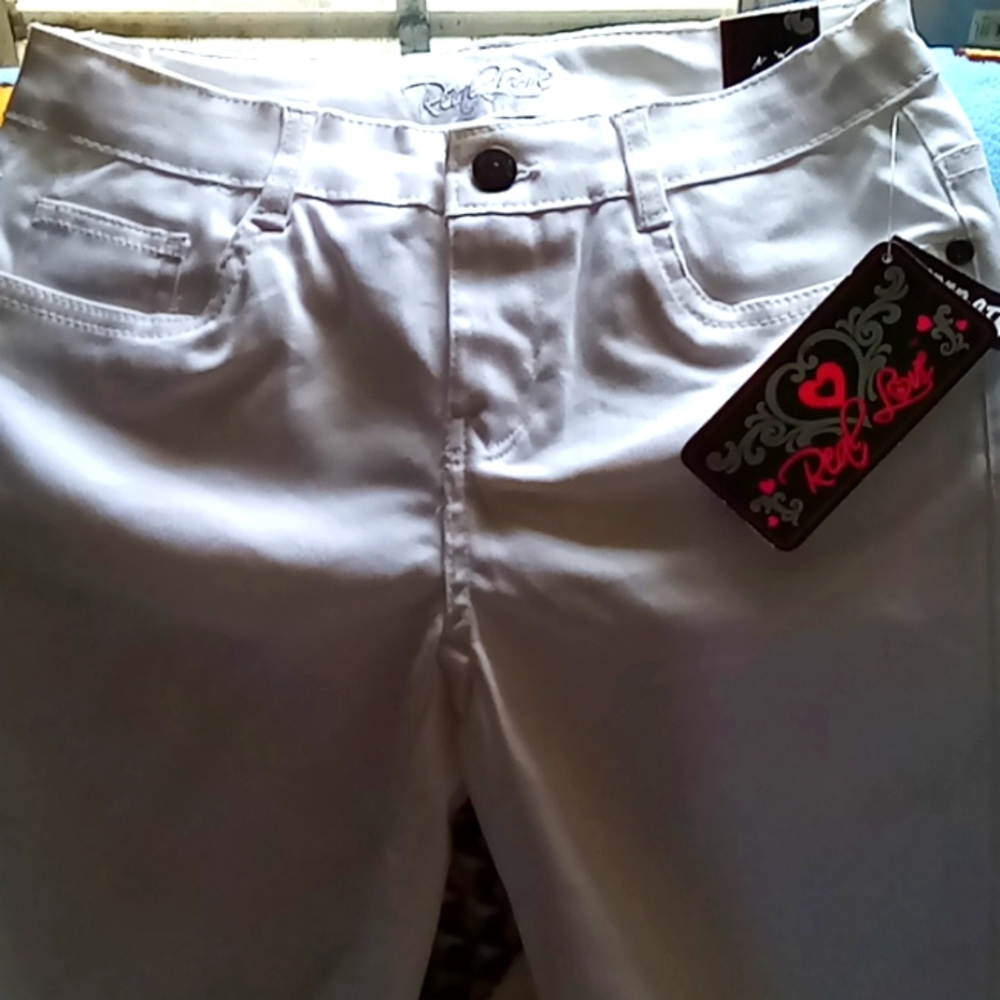 White real love shorts